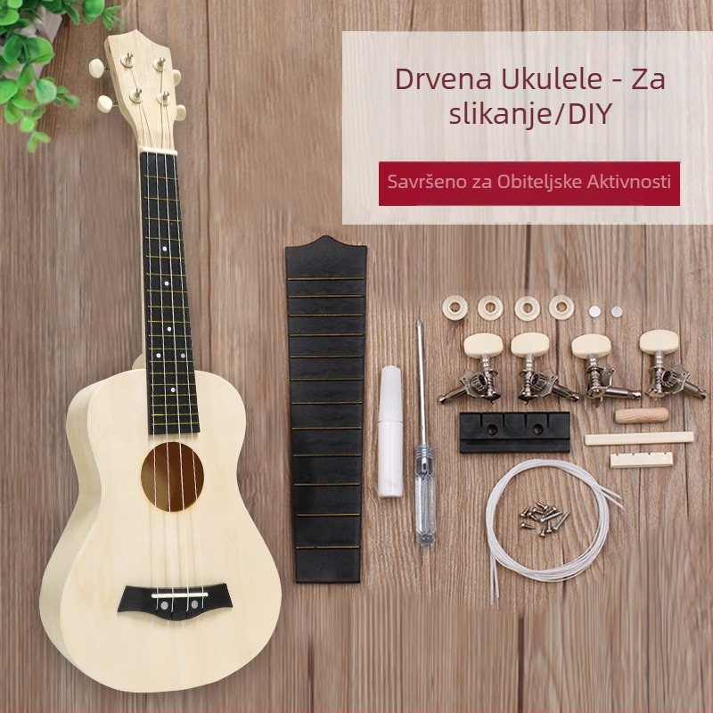 DIY mala gitara za djecu 21 inča ukulele ručno izrađena materijalna torba drveni glazbeni instrument igračka oslikana grafiti veleprodaja