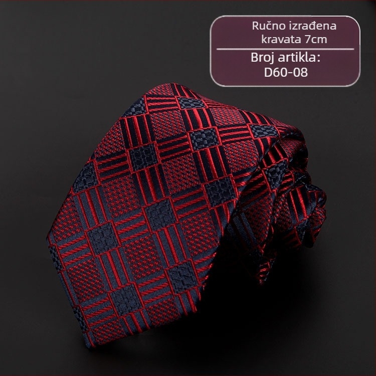 Muška kravata za muškarce, poslovna, profesionalna, odjevna, karirana, keper, više stilova, pamučna, sa strelicama, 7 cm