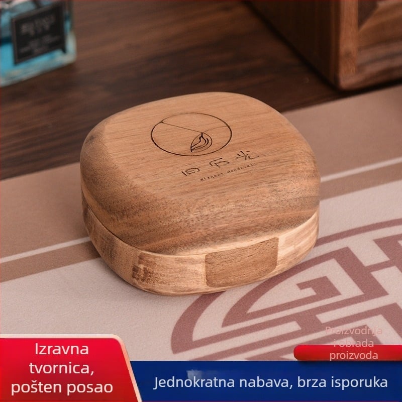 Kreativna kutija za nakit od akacijevog drva, stolne naušnice, narukvica, kutija za pakiranje nakita, prijenosna drvena kutija za nakit