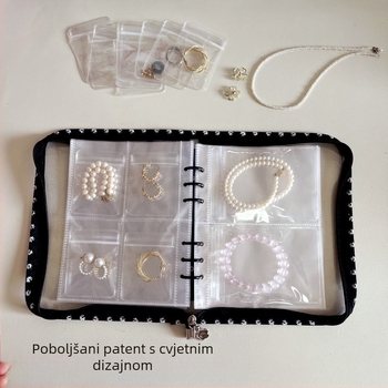 Mala cvjetna knjiga s patentnim zatvaračem, naušnice protiv oksidacije, ogrlice, naušnice, nakit, dodaci za ruke, zatvorene vrećice, knjige za pohranu, pohrana nakita
