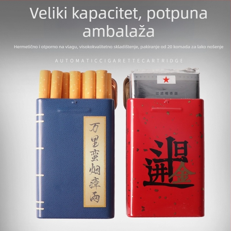 Nova kutija od 20 preklopnih metalnih integriranih kutija za cigarete, kreativna s više uzoraka, vodootporna i otporna na vlagu za muškarce, limena kutija, direktna prodaja