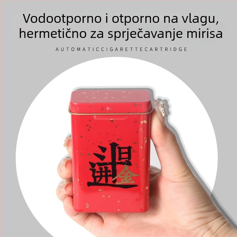 Nova kutija od 20 preklopnih metalnih integriranih kutija za cigarete, kreativna s više uzoraka, vodootporna i otporna na vlagu za muškarce, limena kutija, direktna prodaja