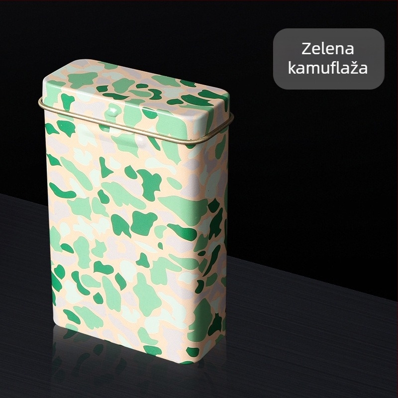Nova kutija od 20 preklopnih metalnih integriranih kutija za cigarete, kreativna s više uzoraka, vodootporna i otporna na vlagu za muškarce, limena kutija, direktna prodaja