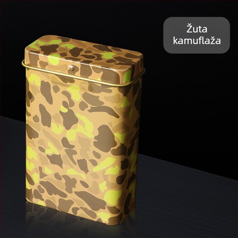 Nova kutija od 20 preklopnih metalnih integriranih kutija za cigarete, kreativna s više uzoraka, vodootporna i otporna na vlagu za muškarce, limena kutija, direktna prodaja