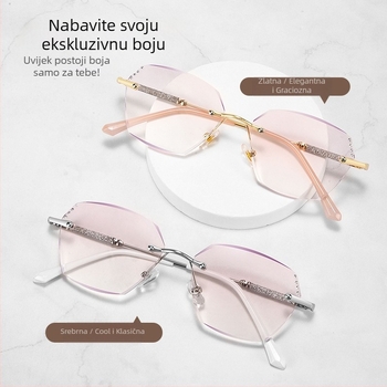 Tiktok nove diamond fine bljeskalice za prezbiopiju, ženske elegantne modne gradijentne prezbiopijske naočale, ultra lagane, anti-plavo svjetlo, prezbiopijske naočale