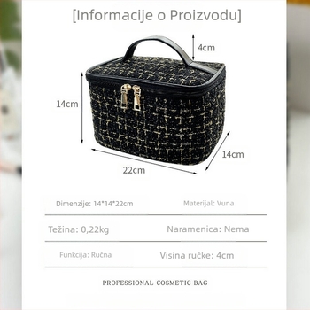 Zlatna mirisna stilska visokokvalitetna ženska prijenosna kozmetička torba Nova stilska ženska torba za pohranu Prijenosna kozmetička torba velikog kapaciteta