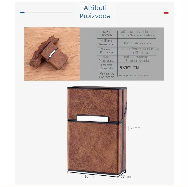 Prekogranična nova kutija za cigarete, paket od 20 kreativnih kutija za cigarete, prijenosna mekana torba, zaštitna kutija za cigarete, kožna kutija, moderna marka