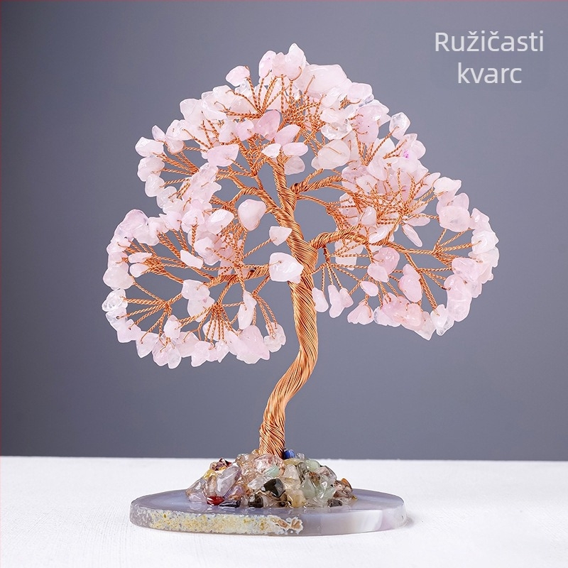 Kristal ahata, šljunak, drvo bogatstva, ametist, citrin, drvo bogatstva, ukras za dom, obrti, ukrasi