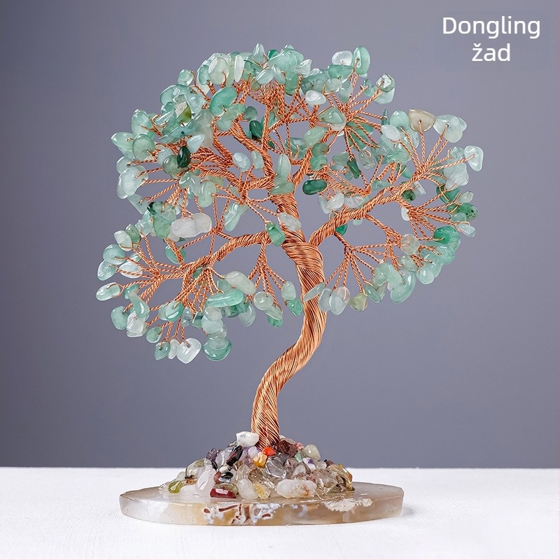 Kristal ahata, šljunak, drvo bogatstva, ametist, citrin, drvo bogatstva, ukras za dom, obrti, ukrasi