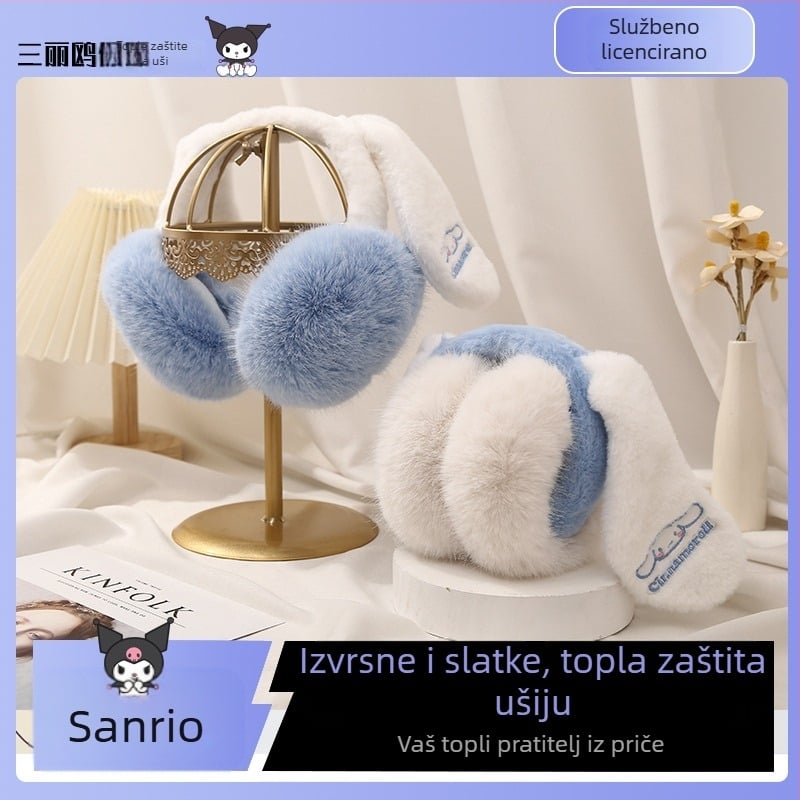 Prave Sanrio Yugui dječje tople navlake za uši s motivom psa, štitnici za uši za dječake i djevojčice, zimske plišane crtane usne, slatke, tople