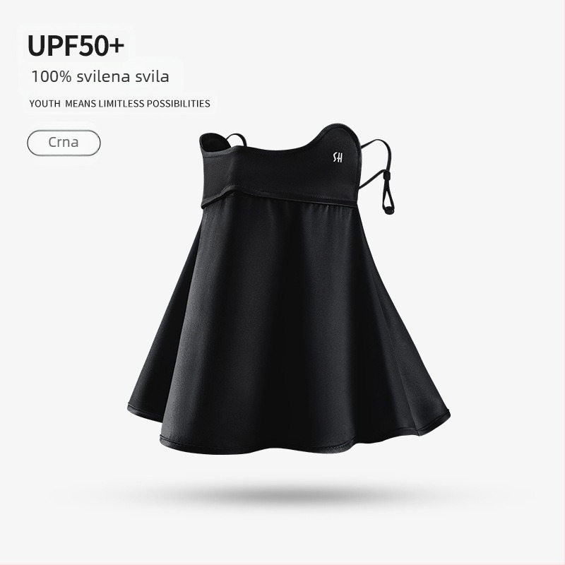 Nova svilena maska za žene, ljetna zaštita od sunca, anti-UV maska za uši, lagana i prozračna maska za lice Xkz52