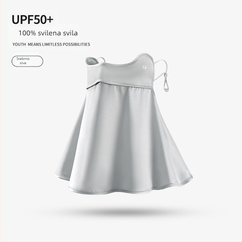 Nova svilena maska za žene, ljetna zaštita od sunca, anti-UV maska za uši, lagana i prozračna maska za lice Xkz52