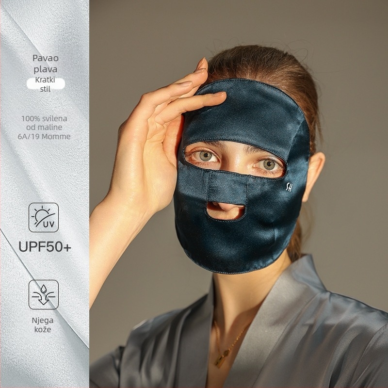 Nova svilena maska za žene, ljetna zaštita od sunca, anti-UV maska za uši, lagana i prozračna maska za lice Xkz52