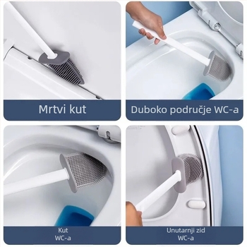 WC četka bez mrtvog kuta, kućna WC školjka, zidna četka, silikonska WC četka, uređaj za čišćenje WC četke