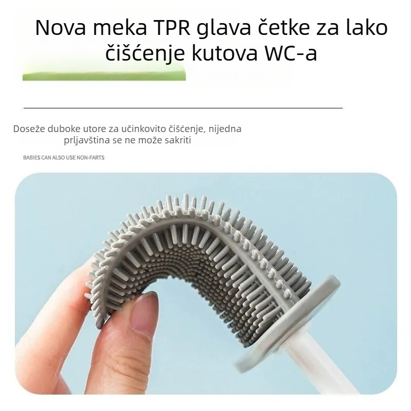 WC četka bez mrtvog kuta, kućna WC školjka, zidna četka, silikonska WC četka, uređaj za čišćenje WC četke