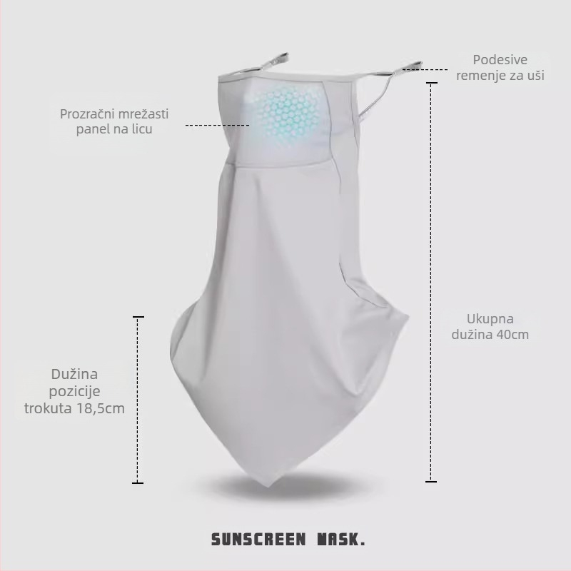 Maska za sunčanje s efektom ledene svile za muškarce i žene za vožnju, UV zaštita, tanka, prozračna zaštita za vrat, UPF50 maska za vožnju
