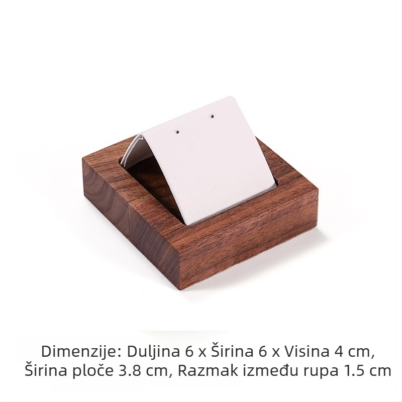 Stalak za nakit od oraha, retro jednostavan stil, stalak za naušnice, pult za nakit, zlatne i srebrne naušnice, rekviziti za izlaganje naušnica