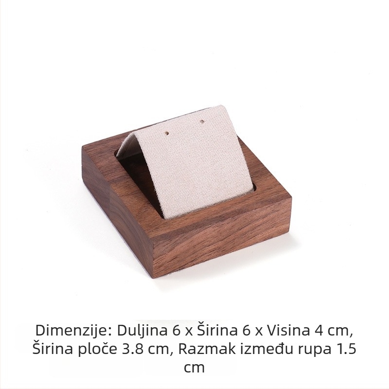 Stalak za nakit od oraha, retro jednostavan stil, stalak za naušnice, pult za nakit, zlatne i srebrne naušnice, rekviziti za izlaganje naušnica