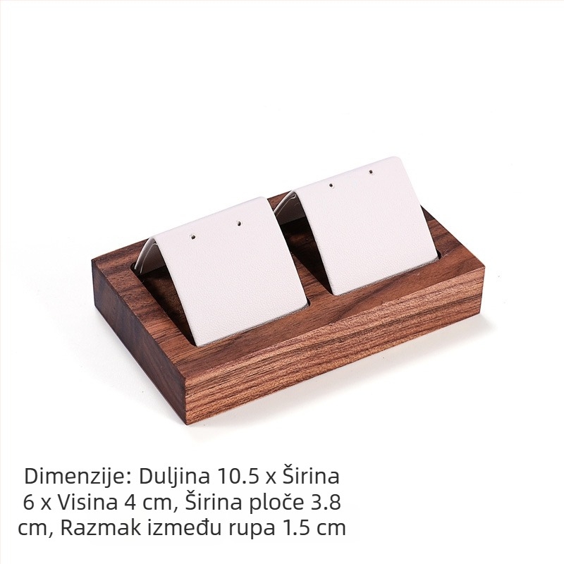 Stalak za nakit od oraha, retro jednostavan stil, stalak za naušnice, pult za nakit, zlatne i srebrne naušnice, rekviziti za izlaganje naušnica