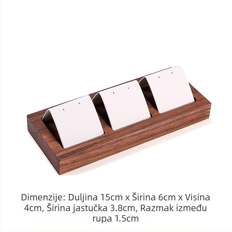 Stalak za nakit od oraha, retro jednostavan stil, stalak za naušnice, pult za nakit, zlatne i srebrne naušnice, rekviziti za izlaganje naušnica