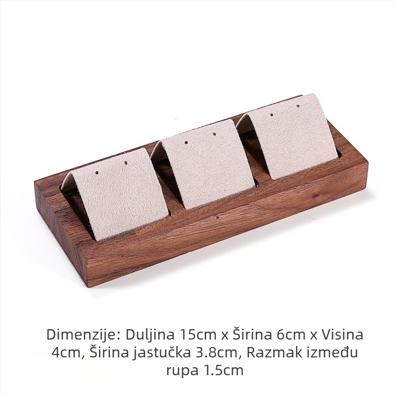 Stalak za nakit od oraha, retro jednostavan stil, stalak za naušnice, pult za nakit, zlatne i srebrne naušnice, rekviziti za izlaganje naušnica
