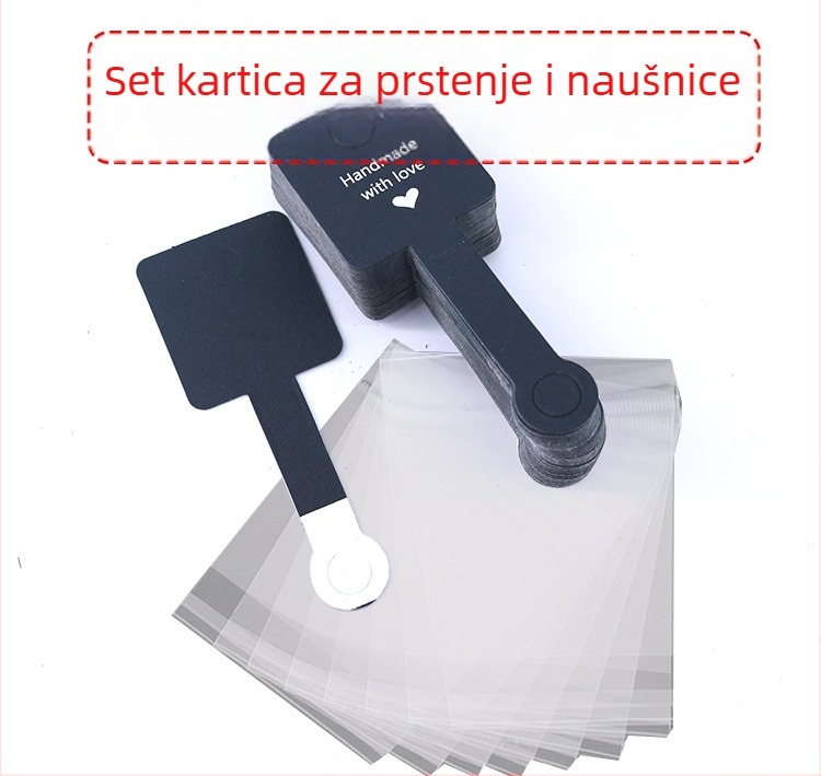 Nova crno-bijela smeđa trobojna sklopiva kartica za nakit, prsten s gumicom, vješalica za kosu, traka za kosu, pakiranje nakita, sklopiva kartica