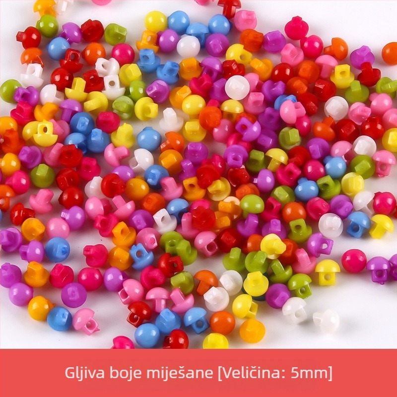 Plastični mali gumb Mini gumb u boji Ručno izrađeni DIY gumb za crtanje Gumb cvijeta šljive Breskva Srce Petokraka zvijezda Mali gumb 6 mm