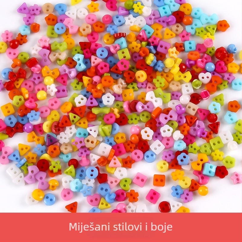 Plastični mali gumb Mini gumb u boji Ručno izrađeni DIY gumb za crtanje Gumb cvijeta šljive Breskva Srce Petokraka zvijezda Mali gumb 6 mm