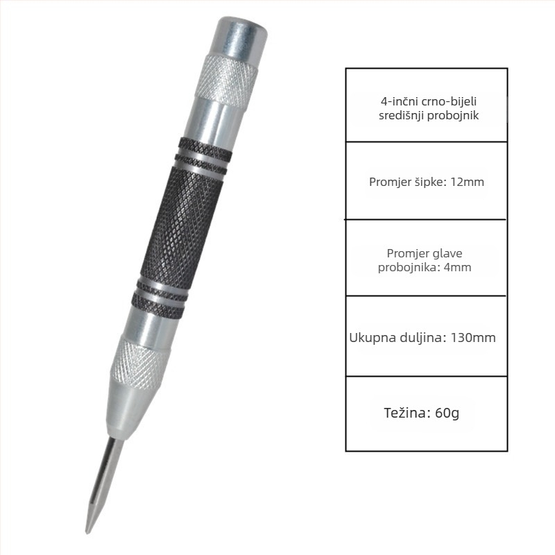 Automatski lokator središnjeg probijača, probijač visoke tvrdoće, automatski probijač uzoraka, 130 mm, alat za sigurnosni bijeg s razbijačem prozora