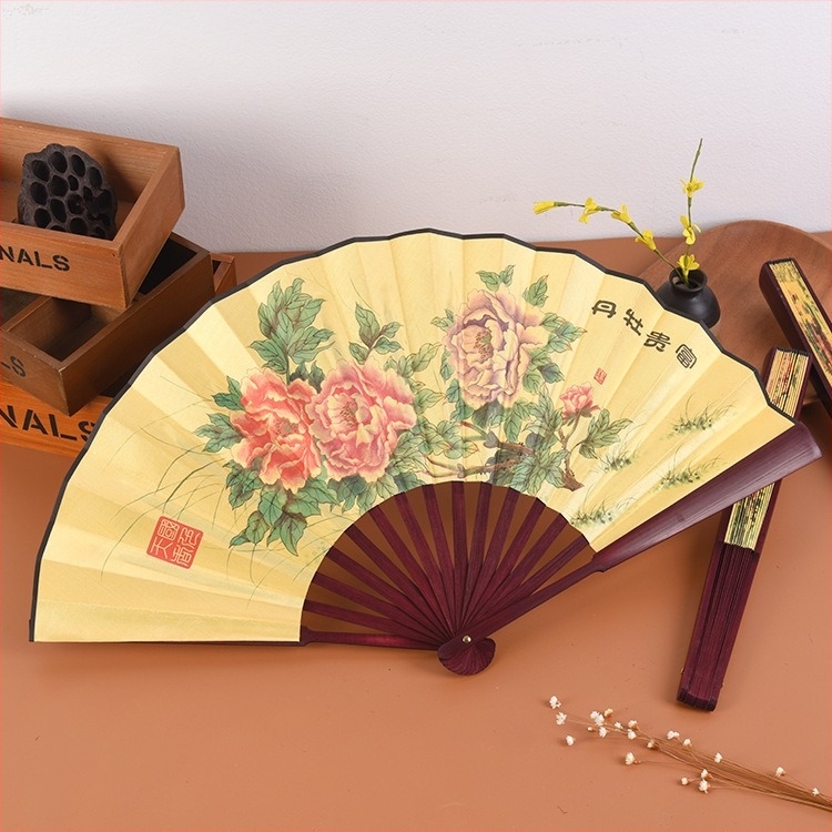 Ventilator po narudžbi, sklopivi ventilator Qingming Shanghe, figura u kineskom stilu, izuzetan ventilator od svilene tkanine, oglašavanje, antikni ventilator na veliko