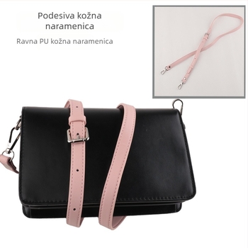 Na zalihi Obična torba preko tijela s zamjenskim remenom za rame, jednobojna, od umjetne kože, podesiva, bez bušenja, dodaci za naknadnu ugradnju remena za rame