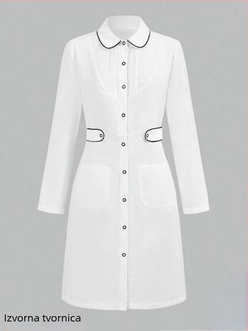 Guangzhou Ljetna Nova ženska odjeća Ženski bijeli kaput dugih rukava Elegantna tanka modna medicinska radna odjeća Jakna