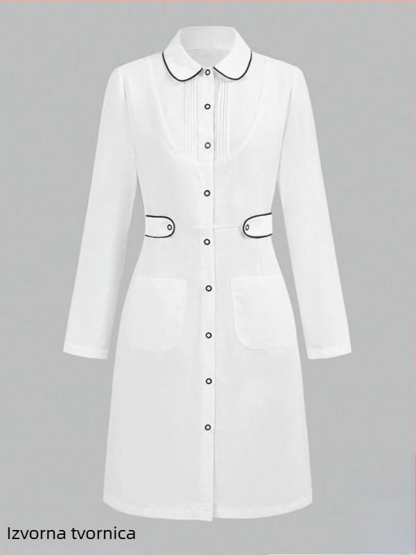 Guangzhou Ljetna Nova ženska odjeća Ženski bijeli kaput dugih rukava Elegantna tanka modna medicinska radna odjeća Jakna