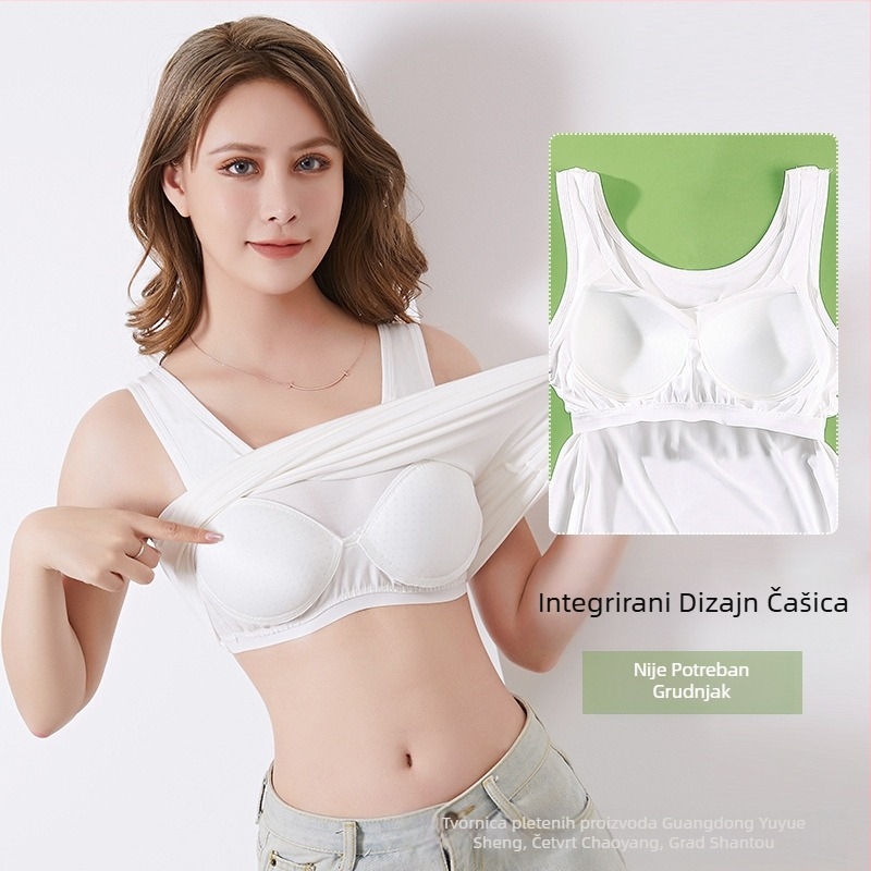 Vanjska trgovina, opskrba ženskim prslukom u stilu veleprodaje, svestran, čiste boje s jastučićem za prsa, dugi remen, može se nositi izvana, tanki stil