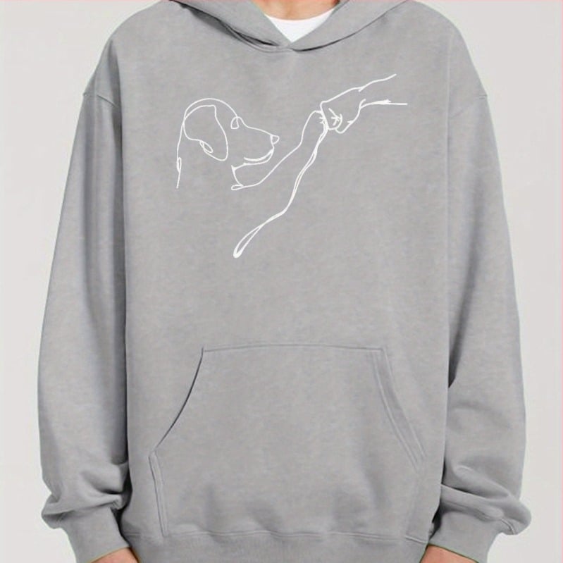 Hoodie s printom pasa i ljudi_ Kul hoodie za muškarce