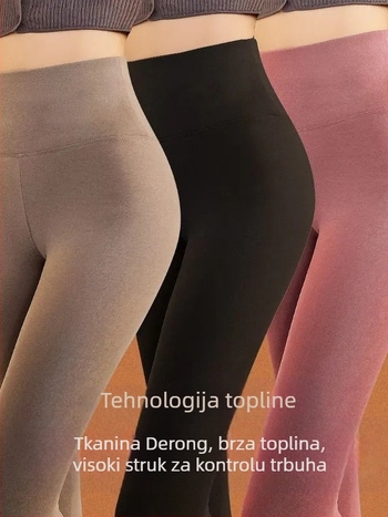 Jesenske i zimske svestrane dvostrane baršunaste tople uske tajice visokog struka za žene, podizanje trbuha, podizanje bokova, mršavljenje, udobne duge gaće
