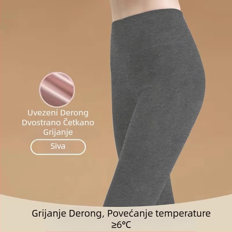 Jesenske i zimske svestrane dvostrane baršunaste tople uske tajice visokog struka za žene, podizanje trbuha, podizanje bokova, mršavljenje, udobne duge gaće