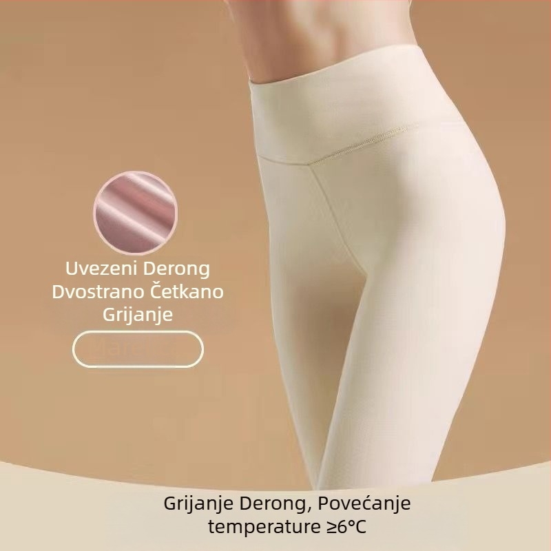 Jesenske i zimske svestrane dvostrane baršunaste tople uske tajice visokog struka za žene, podizanje trbuha, podizanje bokova, mršavljenje, udobne duge gaće