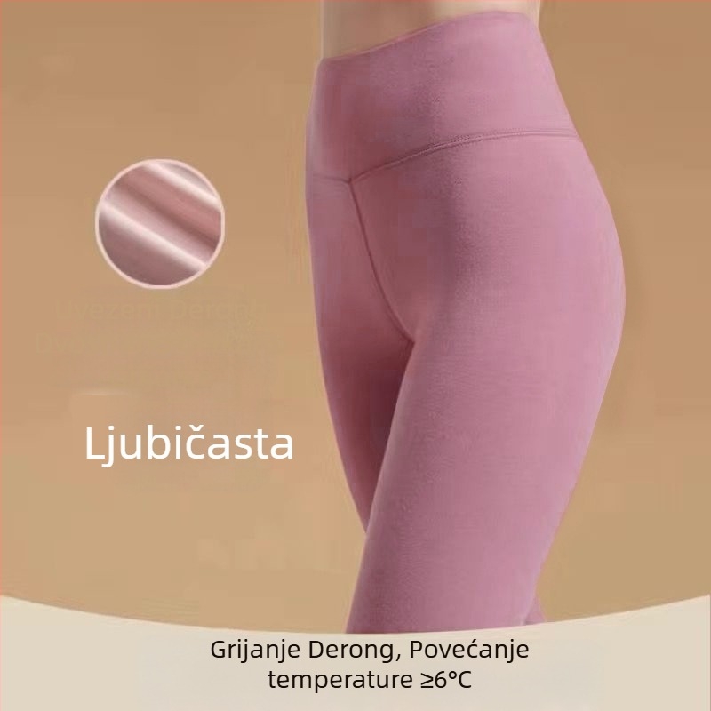 Jesenske i zimske svestrane dvostrane baršunaste tople uske tajice visokog struka za žene, podizanje trbuha, podizanje bokova, mršavljenje, udobne duge gaće