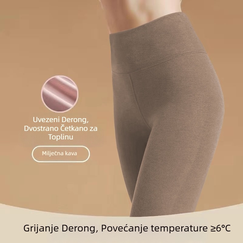 Jesenske i zimske svestrane dvostrane baršunaste tople uske tajice visokog struka za žene, podizanje trbuha, podizanje bokova, mršavljenje, udobne duge gaće