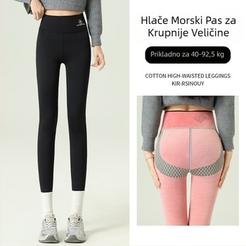 Ženske zimske Barbie hlače s flis podstavom, visokog struka, prozračne, uske hlače za jogu, za vanjsko nošenje, visokog struka i podizanje trbuha