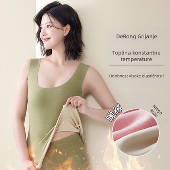 Dvostrani termo prsluk od četkanog baršuna za žene, velika veličina, bešavni donji dio, tople baršunaste gaćice za žene, mogu se nositi vani u jesen i zimu