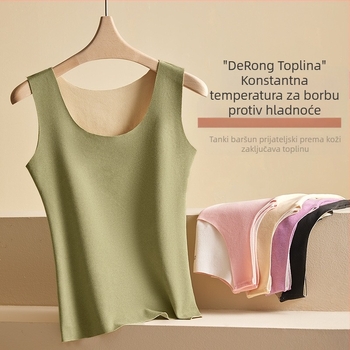 Dvostrani termo prsluk od četkanog baršuna za žene, velika veličina, bešavni donji dio, tople baršunaste gaćice za žene, mogu se nositi vani u jesen i zimu