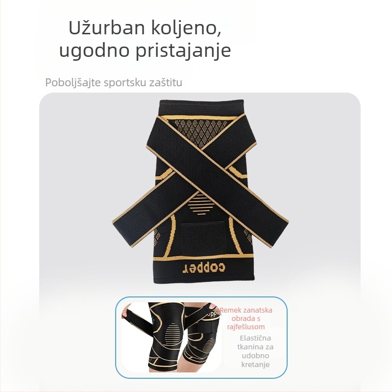 Štitnici za koljena od bakrenih iona, sportski štitnici za koljena, jahanje, planinarenje, košarku, prozračni prsten za štitnike za koljena, kompresijski remen, navlaka za štitnike za koljena