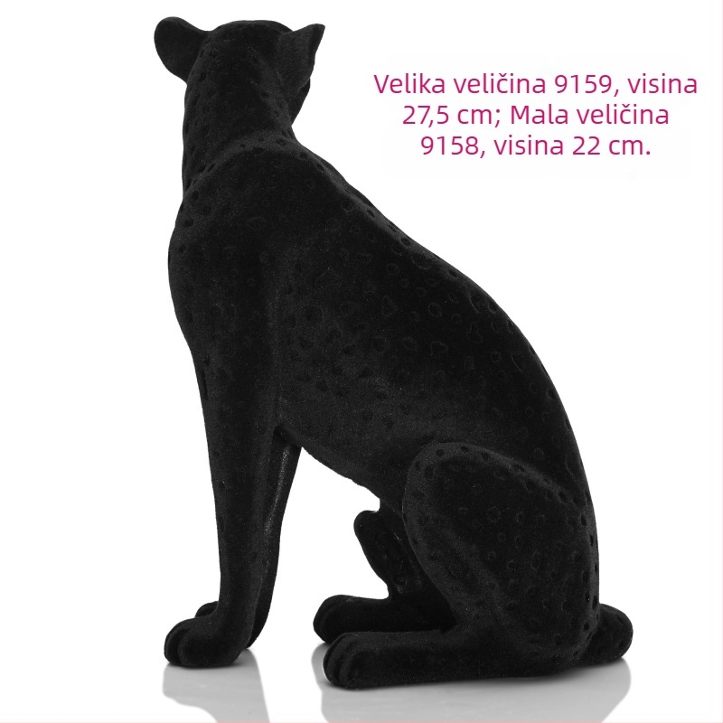 Obrt od smole nordijskog flocking leoparda za kućni ured mekani ukras ukras modni poklon kreativni dizajn