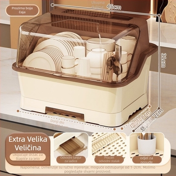 Stalak za odlaganje posuđa, stalak za odvod, stalak za posuđe, ormarić za posuđe i tanjure, kuhinjski stalak za odlaganje u kućanstvu, kutija za odlaganje posuđa i pribora za jelo