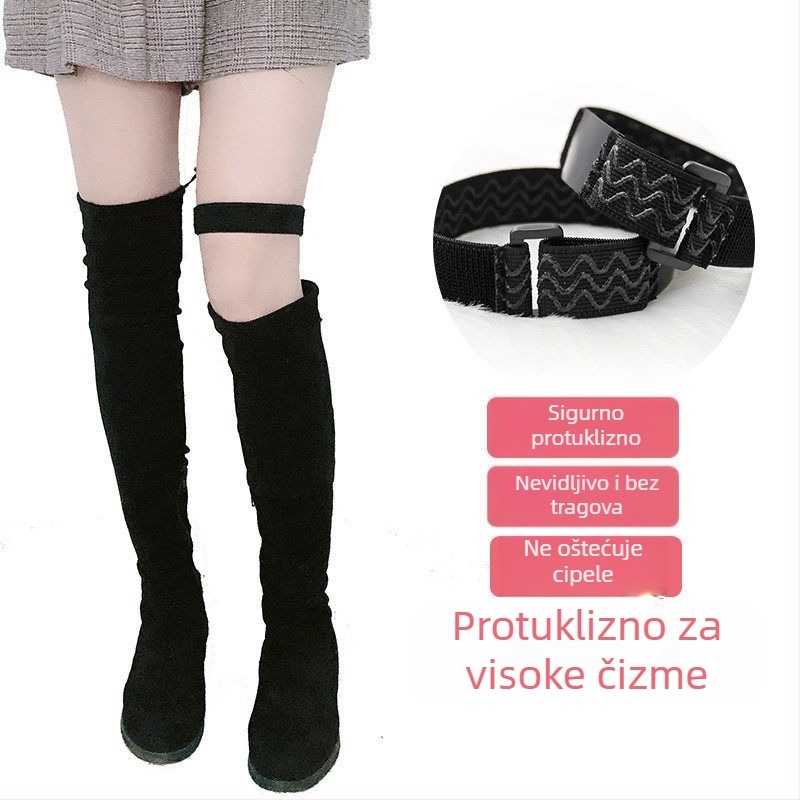 Duge čizme s čičak trakama protiv padanja, čarape s polu-remenčićima, visoke čizme s protukliznim remenčićima preko koljena