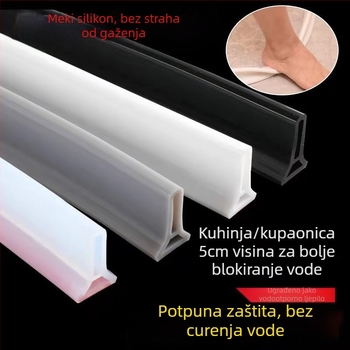 Silikonska savitljiva vodena barijera, vodootporna barijera za kupaonske artefakte, vodootporna barijera za WC, vodena barijera za tuš kabinu, podna barijera