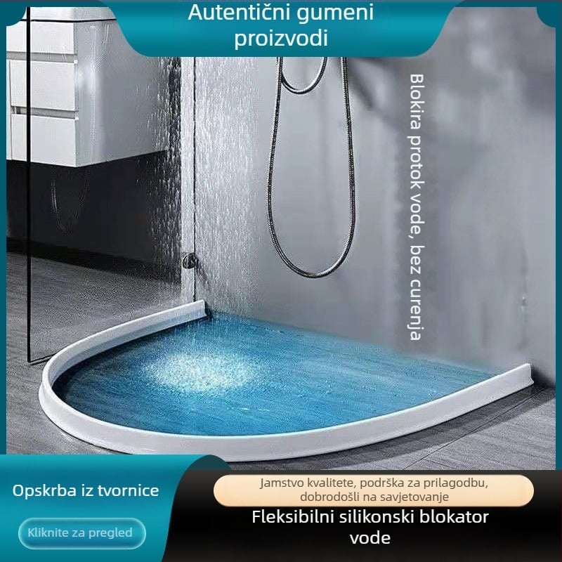Silikonska savitljiva vodena barijera, vodootporna barijera za kupaonske artefakte, vodootporna barijera za WC, vodena barijera za tuš kabinu, podna barijera