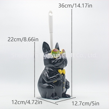 Prekogranični novi držač četke za WC francuskog buldoga za kupaonicu, kreativni ukrasi, najprodavaniji nordijski stil, ukras za dom od smole s motivom životinja